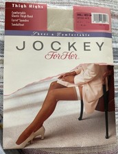 Jockey For Her Thigh Highs Antique White Small-Medium Sandal foot NEW
