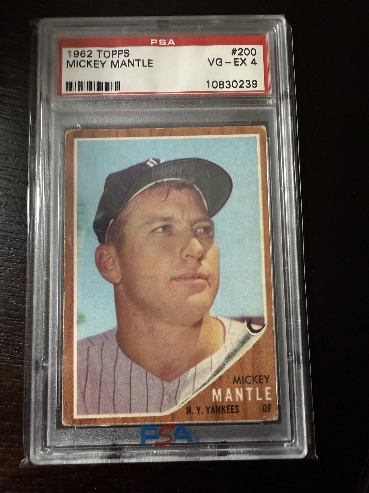 1962 Topps #200 Mickey Mantle PSA 4 New York Yankees HOF