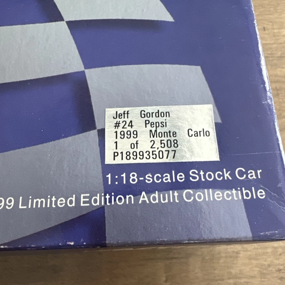 JEFF GORDON SIGNED 1999 Monte Carlo PEPSI 1/18 NASCAR  Rare Limited Edition - Image 3 of 4