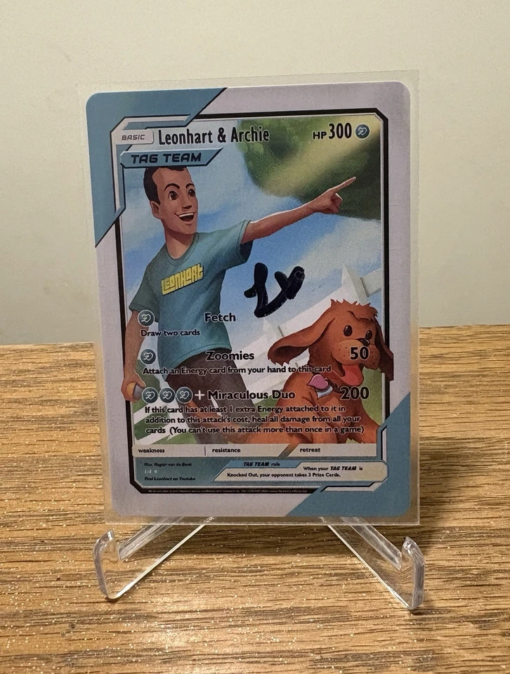 Pokemon Leonhart & Archie Tag Team Autograph Card - Image 3 of 4