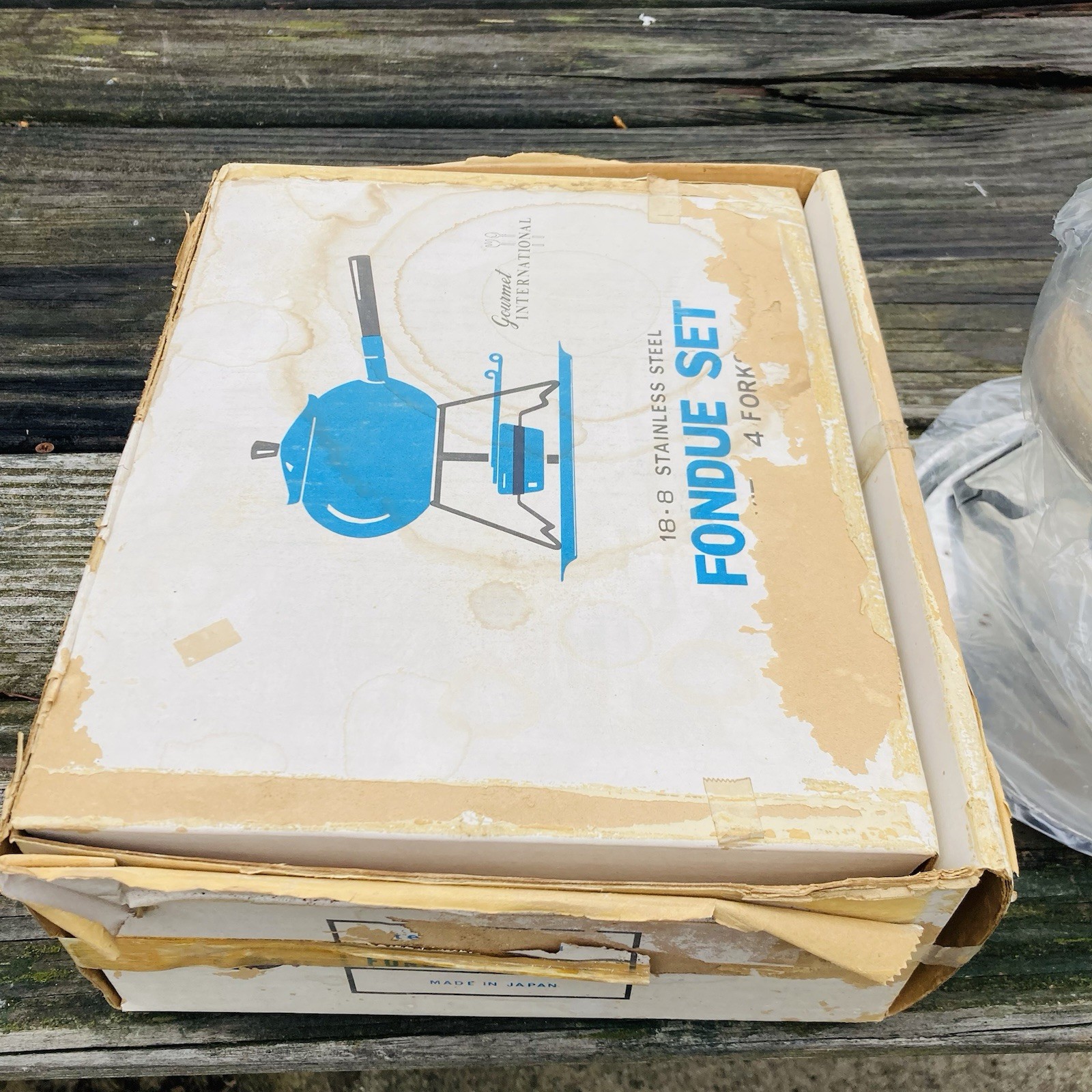 Vintage Gourmet International 18-8 Stainless Steel Fondue Set Complete Teak NIB