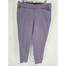 Maurices Womens Sz L Short Slim Leg Ankle Dress Pants Light Purple Pull On