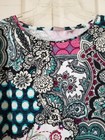 Chico's Zenergy Women Size 2 Large Multicolor Bohemian Boho Short Sleeve Cotton