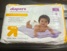 Up Up Basic Diapers Size 2 12-18 lb White Unisex Small Pack 37