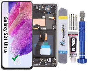 Original OLED HD display für Samsung Galaxy S21 Ultra G998 Finger + Rahmen 6,67"