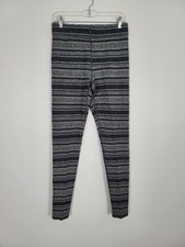 Dakini Akini Washable Merino Wool Leggings Pants Medium Black Fair Isle Ski