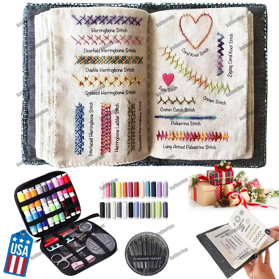 NEW 2026 Embroidery Stitch Book Kit for Beginners with Complete Toolkit ~20% OFF