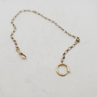 Vintage 1/20 12K Gold Filled Pocket Watch Chain 13.5" Vest Fob Spring Ring