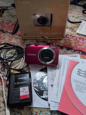 Canon powershot A3300 IS ジャンク Canon PowerShot A3300 IS 16MP Red – 5x Zoom, HD Video, Tested
