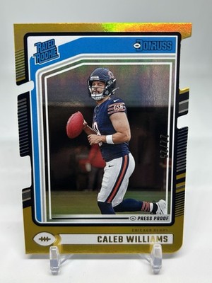 2024 Panini Donruss Rated Rookie Caleb Williams #327 Die -Cut Gold /25