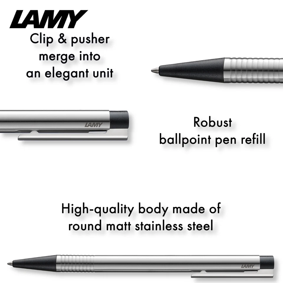 Lamy logo Set Kugelschreiber Druckbleistift brushed Leder Etui Geschenkbox - Bild 3 von 3
