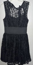 Windsor Lace Lined Dress Women Sz Large Black Open Back