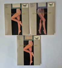 Evan Picone 3 Prs Control Top Ultra Sheer Sandal Foot Pantyhose SZ 3 Bone Shell