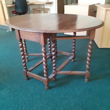 Oak Barley Twist Oval Gate Leg Table