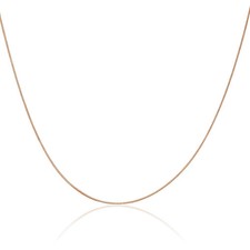 14K Solid Rose Gold 0.5mm Box Link Chain Necklace