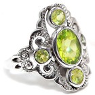 1CT  Peridot 925 Sterling Silver Filigree Ring Sz 8 1" Long PC9-4 — photo 2