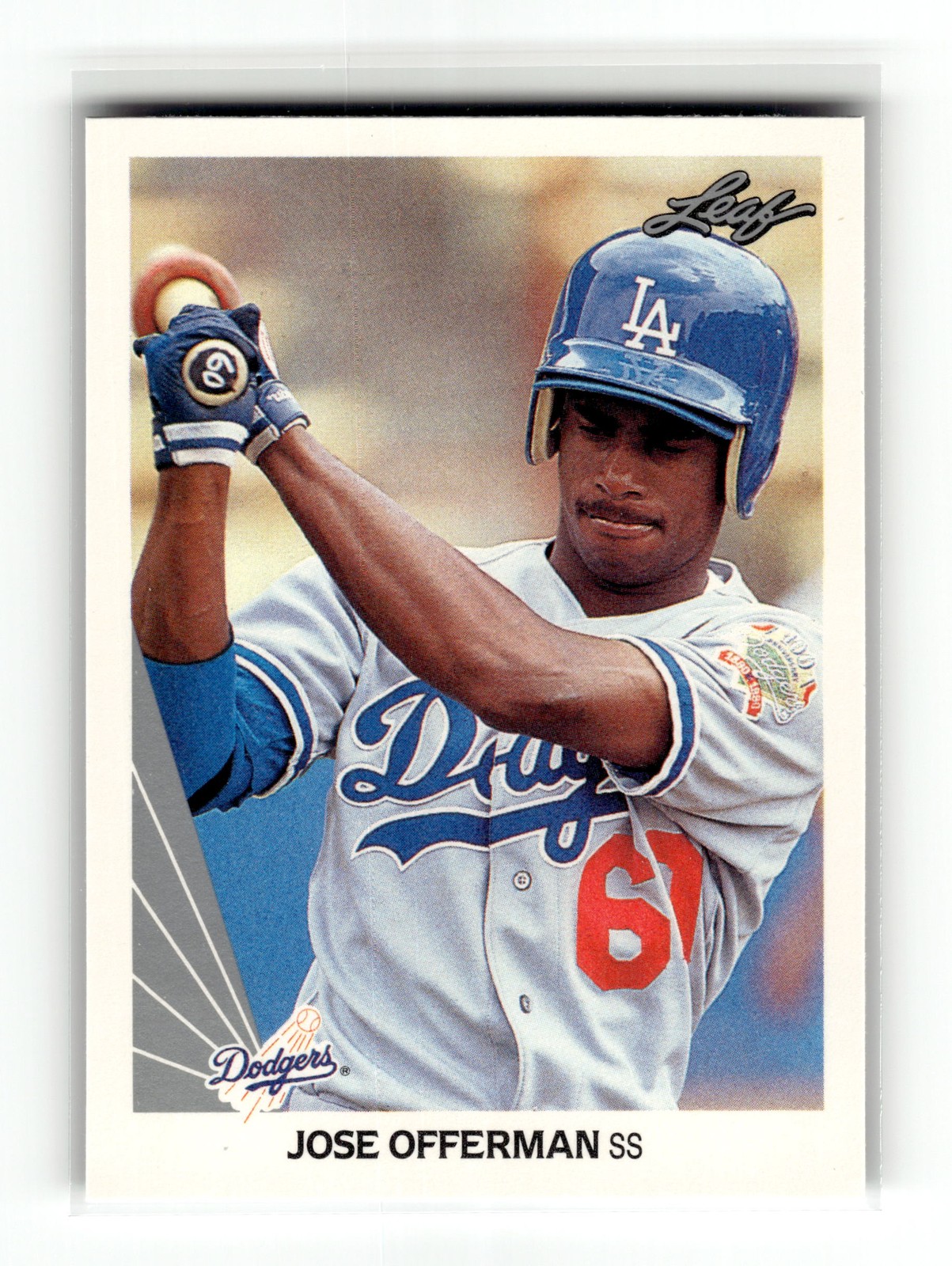 Jose Offerman 1990 Leaf #464 Rookie Los Angeles Dodgers RC