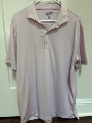 Johnnie-O Men s L Ss Pink White Thin Striped Polo