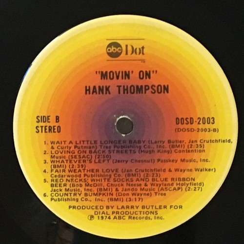 Hank Thompson, Movin' On, (LP, Album), NM or M-, 3614745066 - Picture 4 of 5