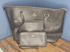 Black Coach Tote Bag And Matching Wallet Read Description