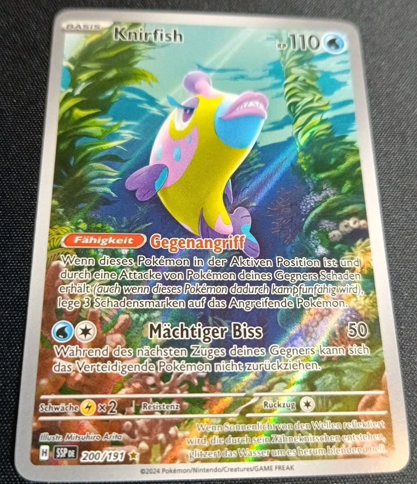 Pokémon Knirfish SSP 200 Illustration Rare Surging Sparks Deutsch Near Mint  - Bild 2 von 4