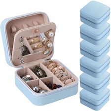 Bridesmaid Gifts Jewelry Box with Mirror, PU Leather Small Travel Jewelry Cas...