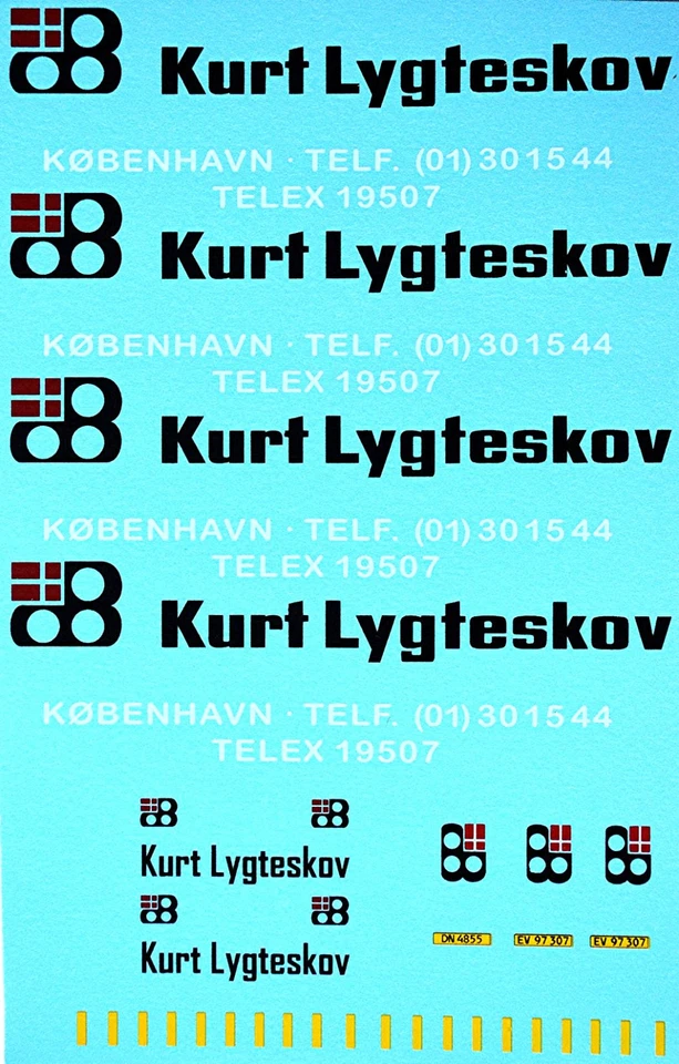 Kurt Lygteskov Copenhague Dinamarca Volvo F12 + F89 1:43 Camión Calcomanía Lkw - Imagen 2 de 2