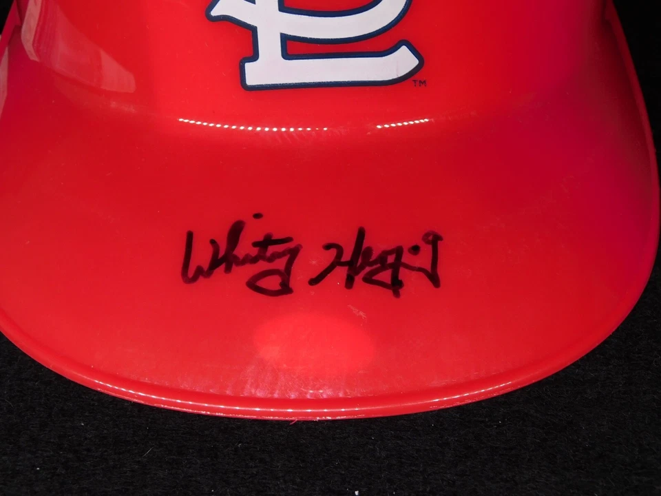 Casco de bateo Whitey Herzog firmado automático tamaño completo de los Cardenales de San Luis certificado de autenticidad JSA Foto 3 de 3