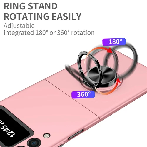 For-Samsung Galaxy Z Flip 4 3 5G Slim Matte Hard Case with Ring+Screen Protector - Picture 63 of 94