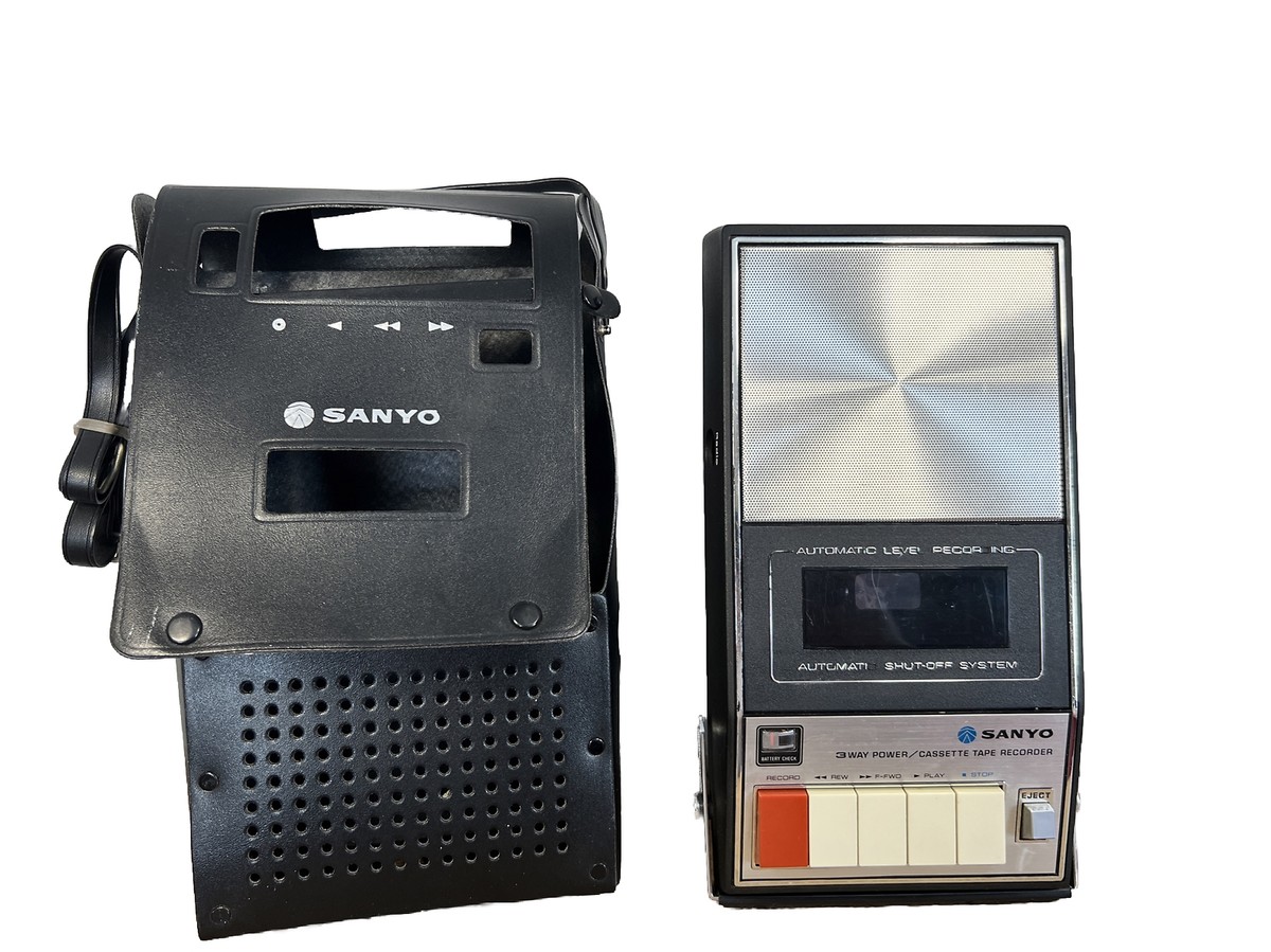 Vintage Sanyo Portable Cassette Recorder With Original Sanyo