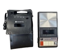 Vintage Sanyo Portable Cassette Recorder With Original Sanyo Case Estate Sale