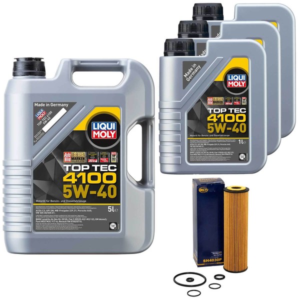 MotoröL Set Top Tec 4100 5W-40 8 Liter + ÖLfilter FüR Mercedes Sprinter 3-T 3,5-image