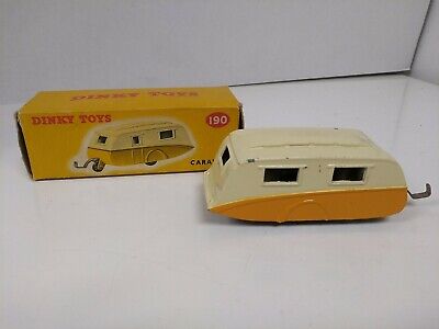 DINKY TOY 190 QUALITY REPRO BOX CARAVAN YELLOW/CREAM by Blades Collectables