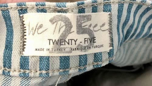 BOHO Blue Stripe Pants / Jeans WE THE FREE PEOPLE 25 - Picture 6 of 7
