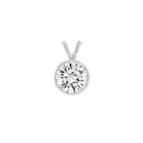 IGI F/VS 1.75 Ct Round Lab Created Grown Diamond Bezel Necklace 14K White Gold - Picture 2 of 3