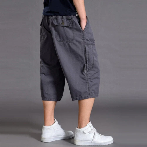 Baumwolle Herren Cargo Shorts Hose Baggy Hose Sommer Locker Oversize Freizeit Gr. - Bild 20 von 29