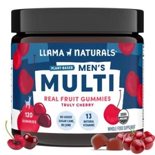 Llama Naturals Multivitamin for Men Vegan Organic Gummies with Vitamin D C an...