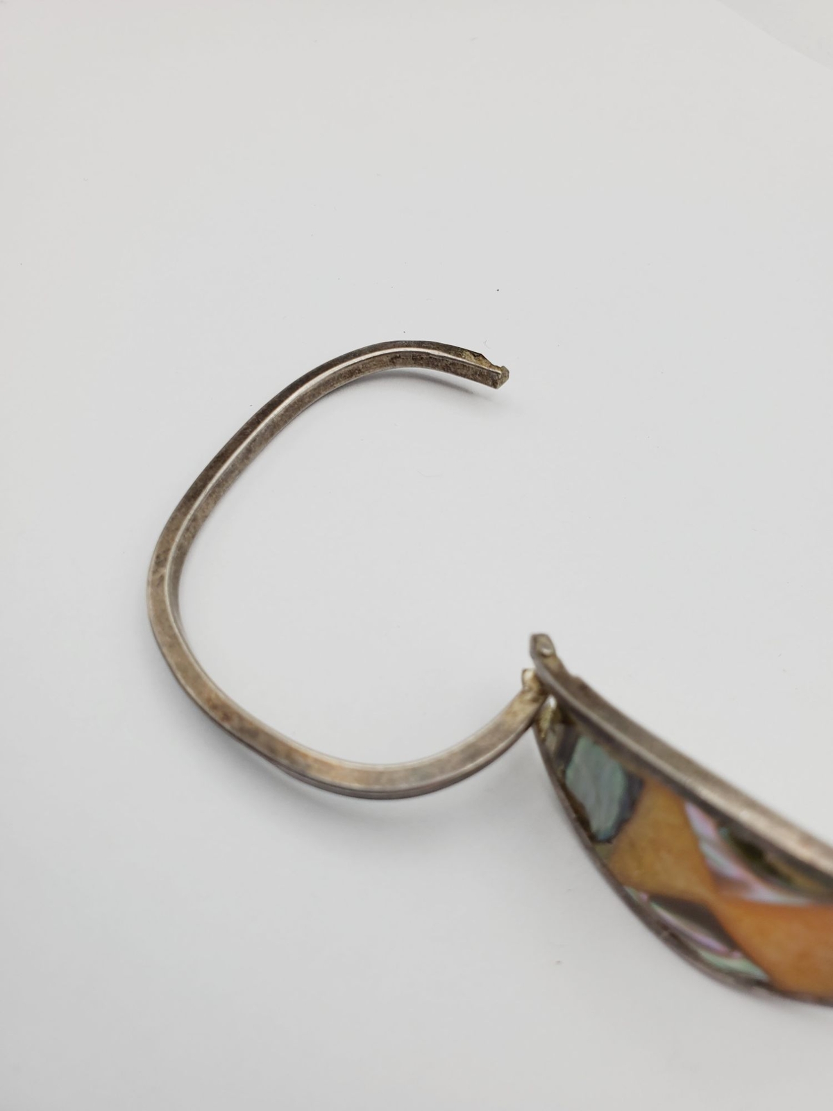 Small Inlay shell bangle bracelet 6" - image 7