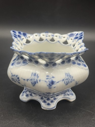 1° Ciotola di Zucchero 1112 Royal Copenhagen 1031 Crema Pizzo Flusso Blu 1112 - Foto 4 di 24