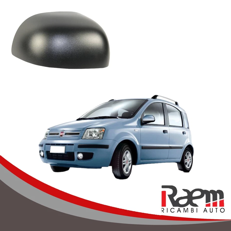 COPPIA Calotte Nere Specchio Retrovisore Adatte a Fiat Panda 169 - 312 dal 2009 - Immagine 4 di 4