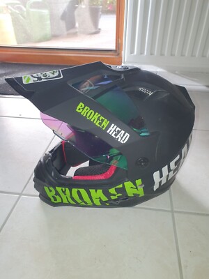 Broken Head Endurohelm Made2Rebel SET mit grün verspiegeltem Visier M (57-58cm)