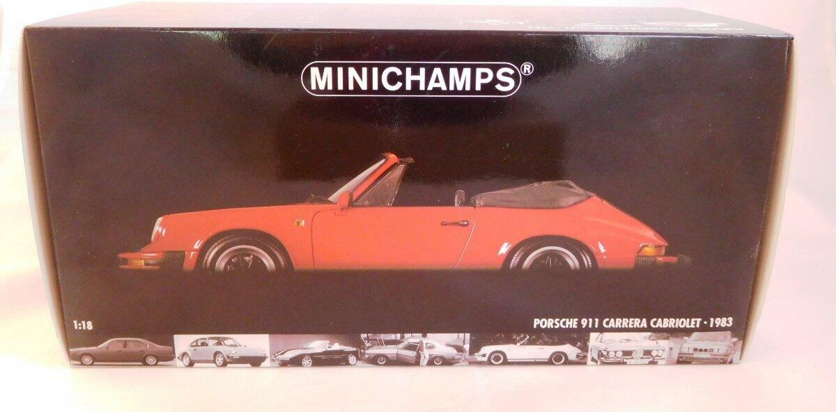 Porsche 911 Carrera Cabriolet 1983 Rouge – Minichamps 1/18, Occasion Boîte Fermée