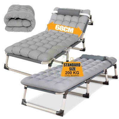 SENSCH Sonnenliege Klappbar Gartenliege Strandliege mit Kissen für Erwachsene & Kinder