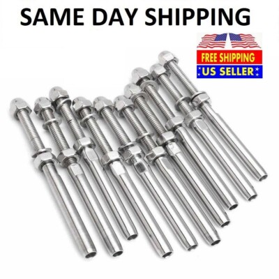 T316 Stainless Steel Swage Threaded Tensioner End Fittings 1/8'' Cable Railing 