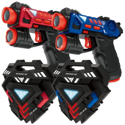 Playtastic Lasertag-Set: 2 Pistolen, 2 Infrarot-Empfänger, Licht- & Ton-Effekte