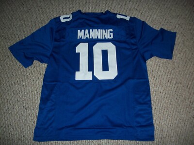 ELI MANNING Unsigned Custom Blue New York Sewn New Football Jersey Size S-3XL