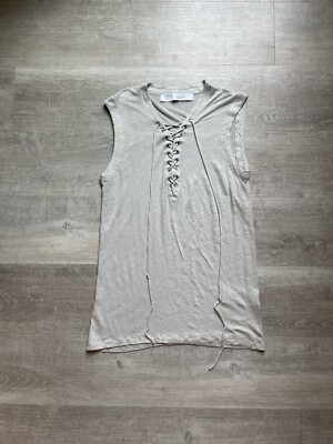 IRO Sleeveless Linen Front Lace Up Top Size S