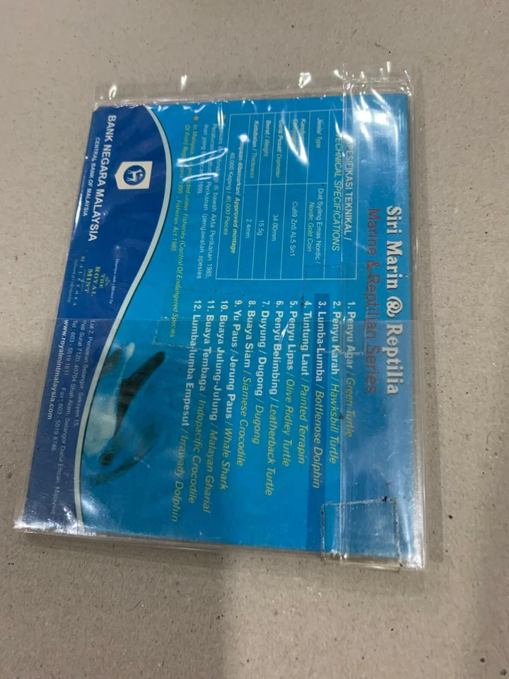 Malaysia education coin 2006 marine #3 Lumba-lumba bottlenose Dolphin - Image 2 of 2