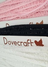 Frilled Gathered Lace Trim Width 12mm Choice of White Pink Ivory or Black