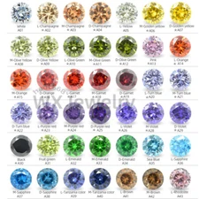 1000pcs 0.8~3.5mm Round Loose CZ Stone High Quality Cubic Zirconia Various Color